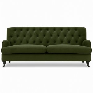 Soffa 215 cm i m�rkgr�n kl�dsel - Howard Barkley