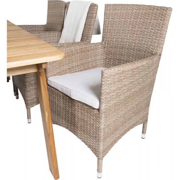 Malmby Matgrupp (180x90) - Natur - 6 Stolar