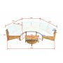 Rund loungesoffgrupp med bord | Tv� soffor i rope & acaciatr� | Creme