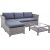 Norrhult utemöbelgrupp 3-sits soffa inkl. fotpall & bord - Grå konstrotting
