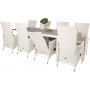 Ekens Matgrupp (160x90) - Vit/Gr - 8 Stolar