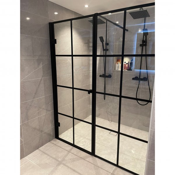 Duschv�gg 180x200cm | Svart spr�js | Stilren design