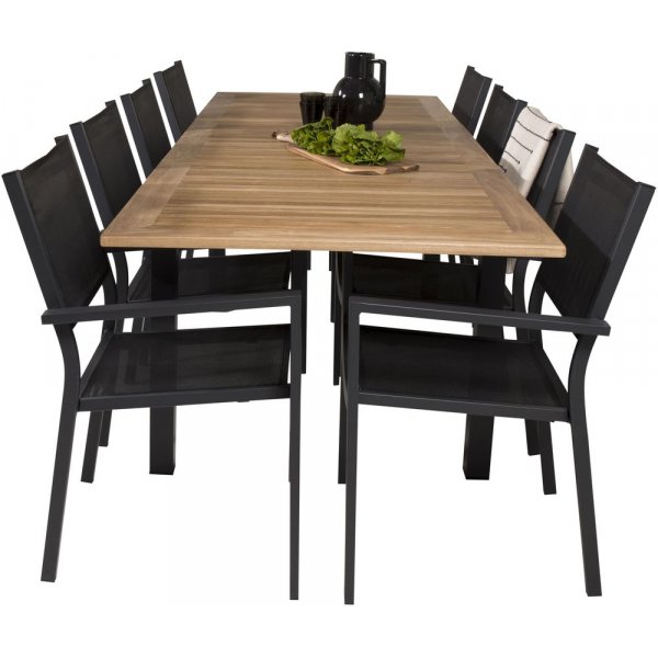 Dotorp Spisegruppe (160x90) - Sort/Natur - 8 Stole Dotorp Spisegruppe (160x90) - Sort/Natur - 8 Stole